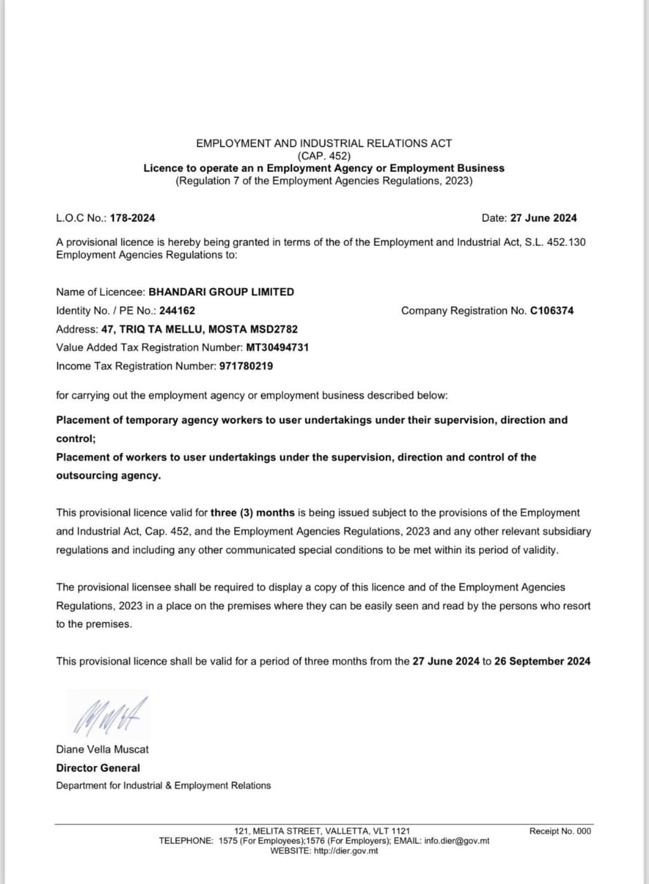 DIER Certificate